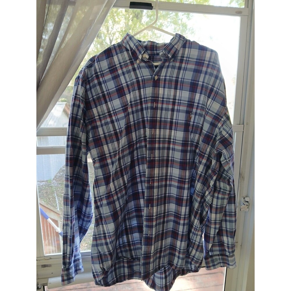 Ralph Lauren polo button up long sleeves multi color horse XLT TGL
